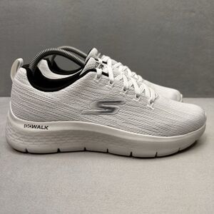 Womens 9.5 / Mens 7.5 Skechers Go Walk Flex Shoes White Black Comfort Walking